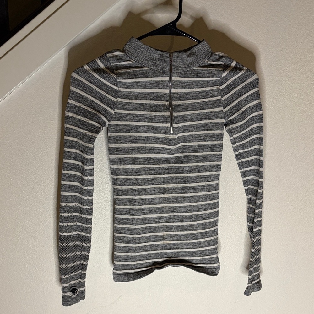 Gray Striped Women's Top